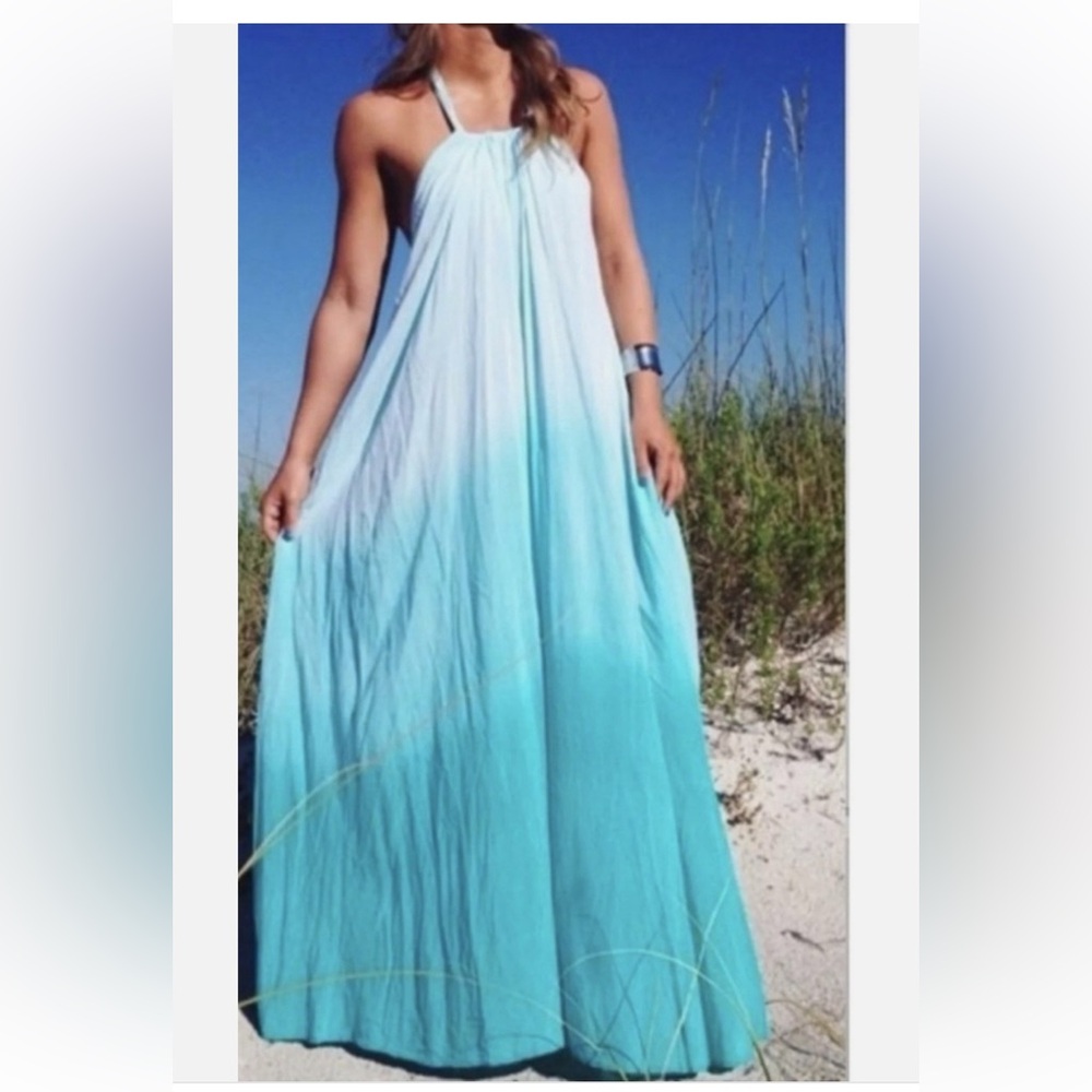 Turquoise Ombre Maxi Dress